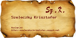 Szeleczky Krisztofer névjegykártya