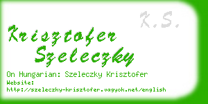 krisztofer szeleczky business card